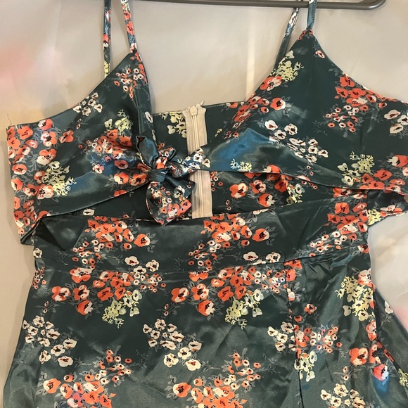 Befoka Womens Summer Casual Backless Floral Print Dress, Green, Sz L - Picture 9 of 10